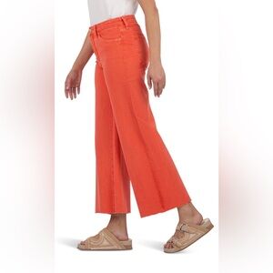 Kut from the Kloth Meg Wide-Leg High-Rise Jeans in tangerine